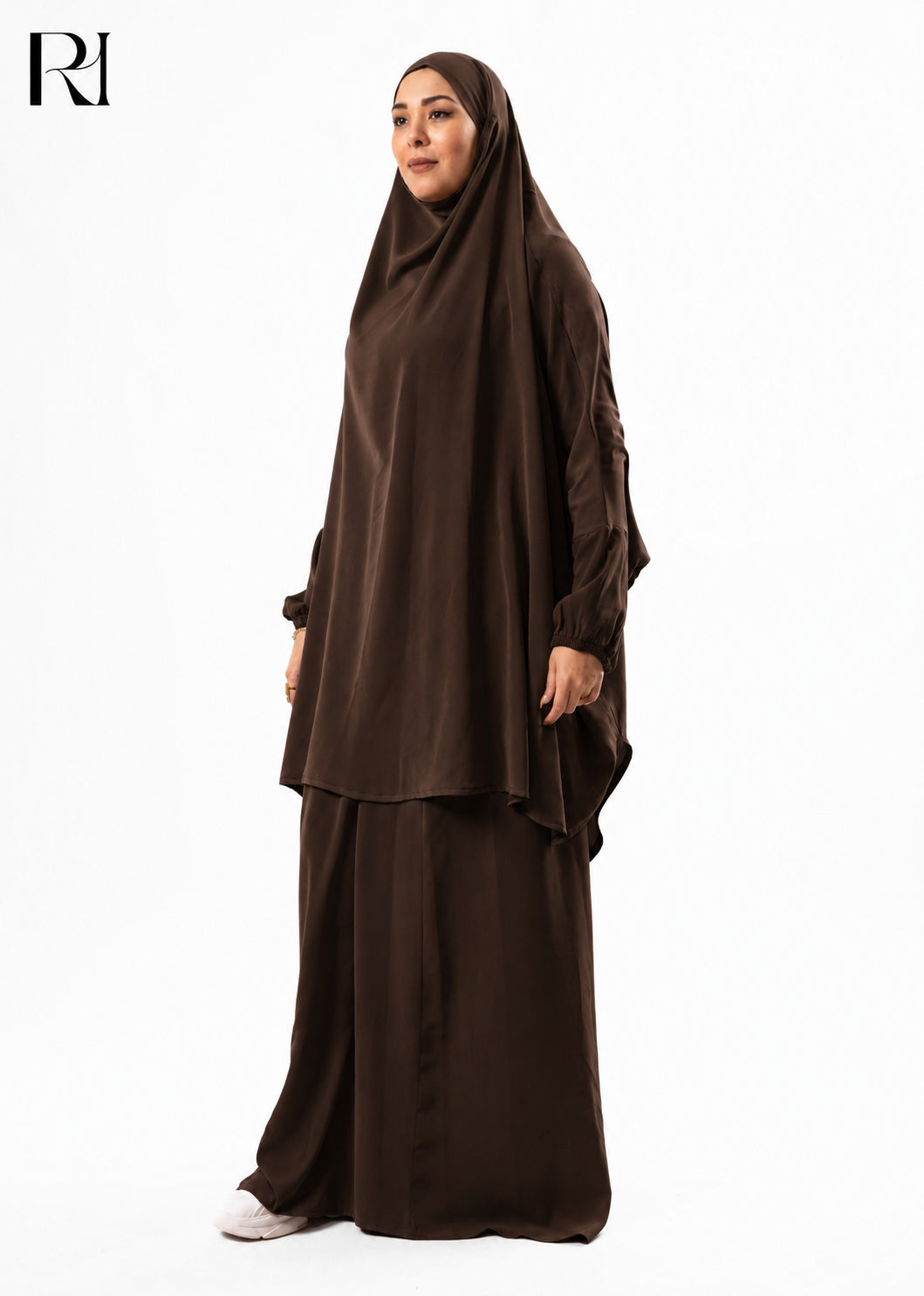 Jannat Lightweight Silk Prayer Set – Brown