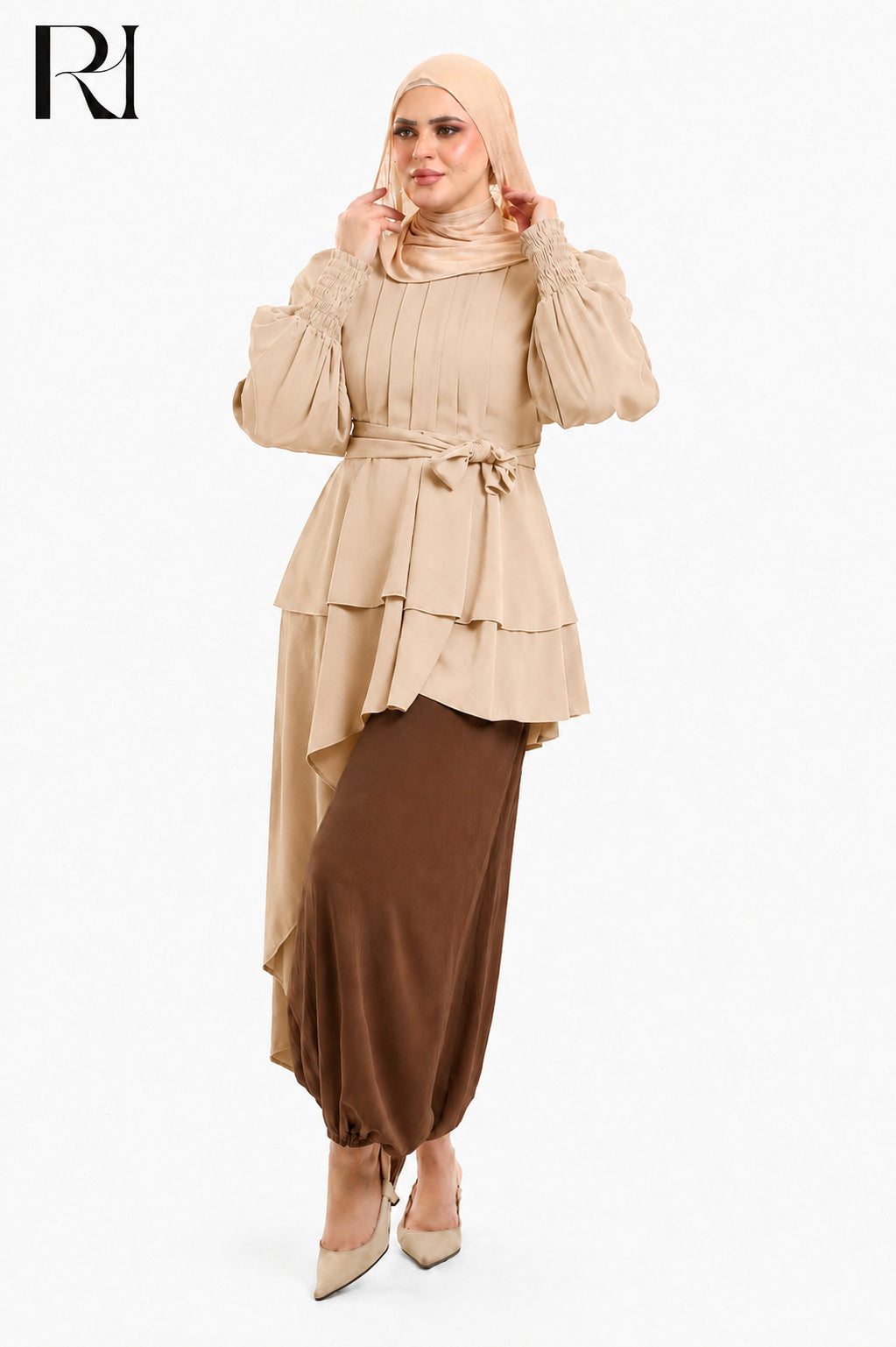 Mila Lightweight Silk Gathered Trousers - Burnt Orange