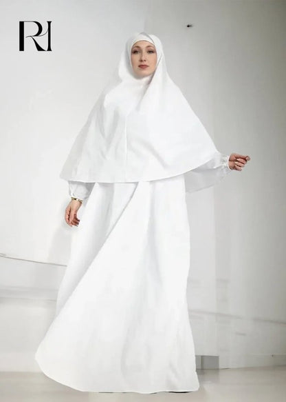 Classic White Modesty Ihram Abaya Set for Hajj and Umrah - Ruehaya