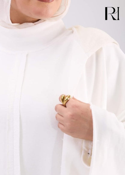 Classic White Open white Abaya - Ruehaya