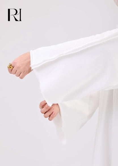 Classic White Open white Abaya - Ruehaya