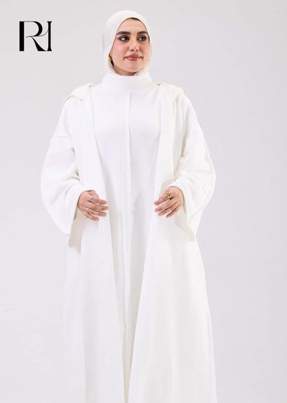 Classic White Open white Abaya - Ruehaya
