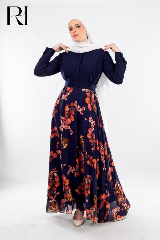 Dark Elegance with Autumn Florals - Ruehaya