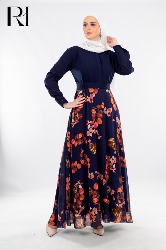 Dark Elegance with Autumn Florals - Ruehaya