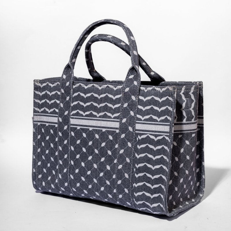 Dark gray Bag with the Keffiyeh pattern - Ruehaya