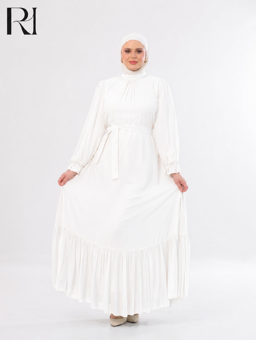 Najma Fresh Chiffon Maxi Dress – White