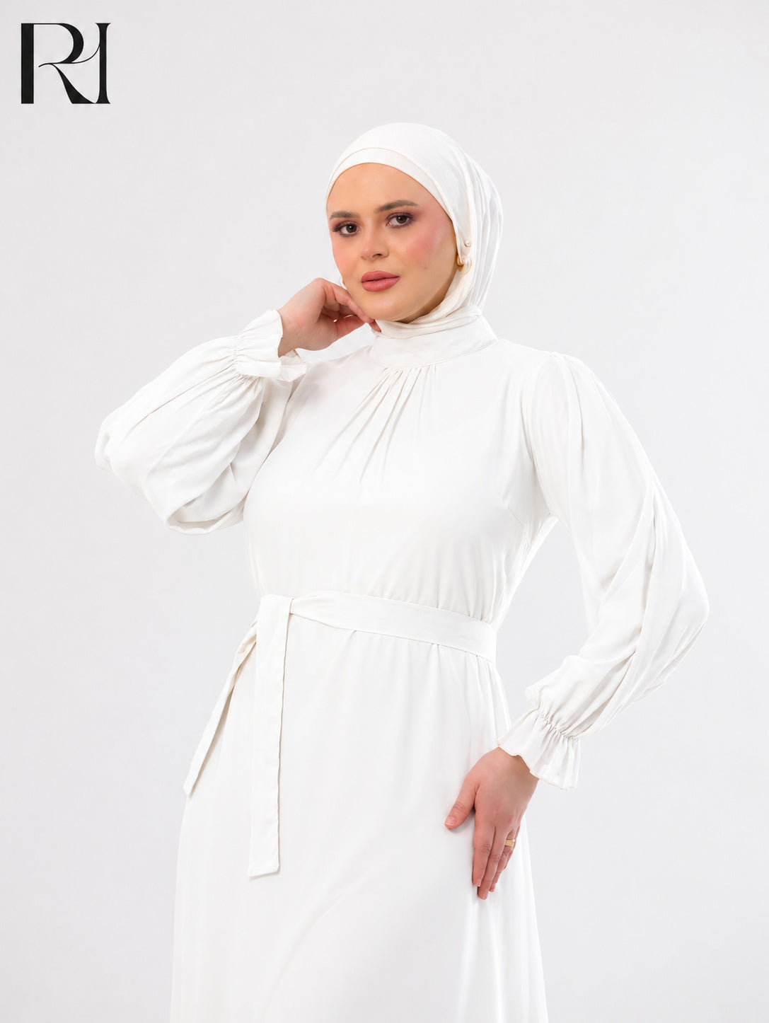 Najma Fresh Chiffon Maxi Dress – White