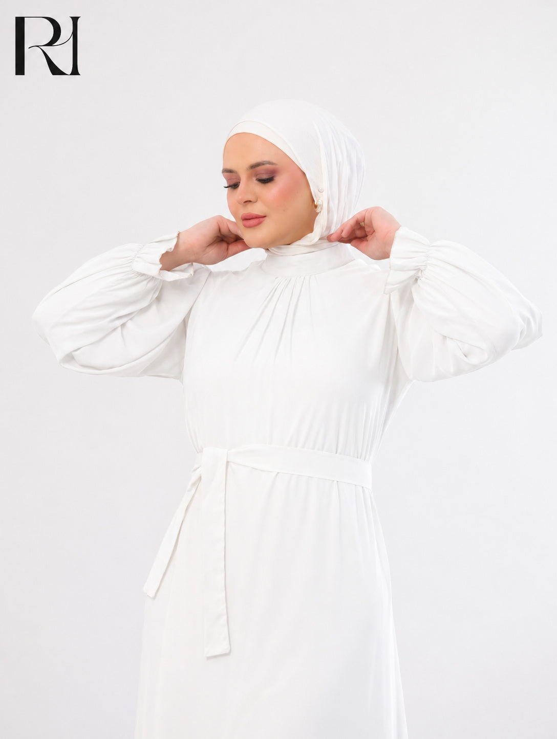 Najma Fresh Chiffon Maxi Dress – White