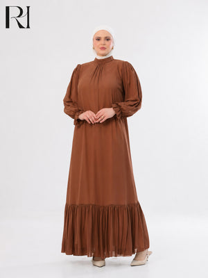 Najma Fresh Chiffon Maxi Dress – Burnt Orange