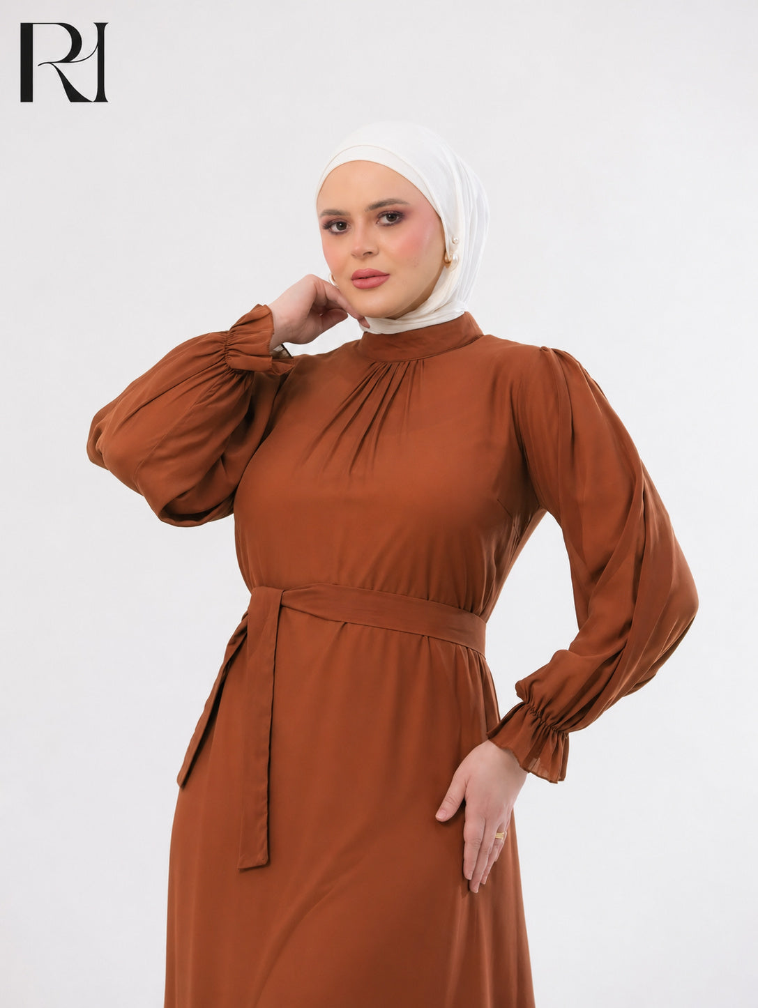Najma Fresh Chiffon Maxi Dress – Burnt Orange