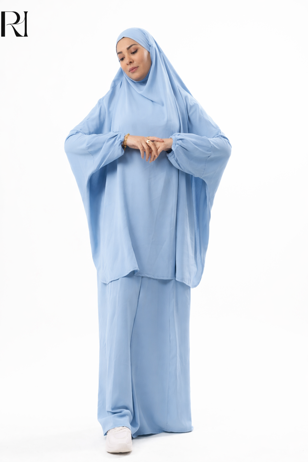 Jannat Lightweight Silk Prayer Set – Powder Blue