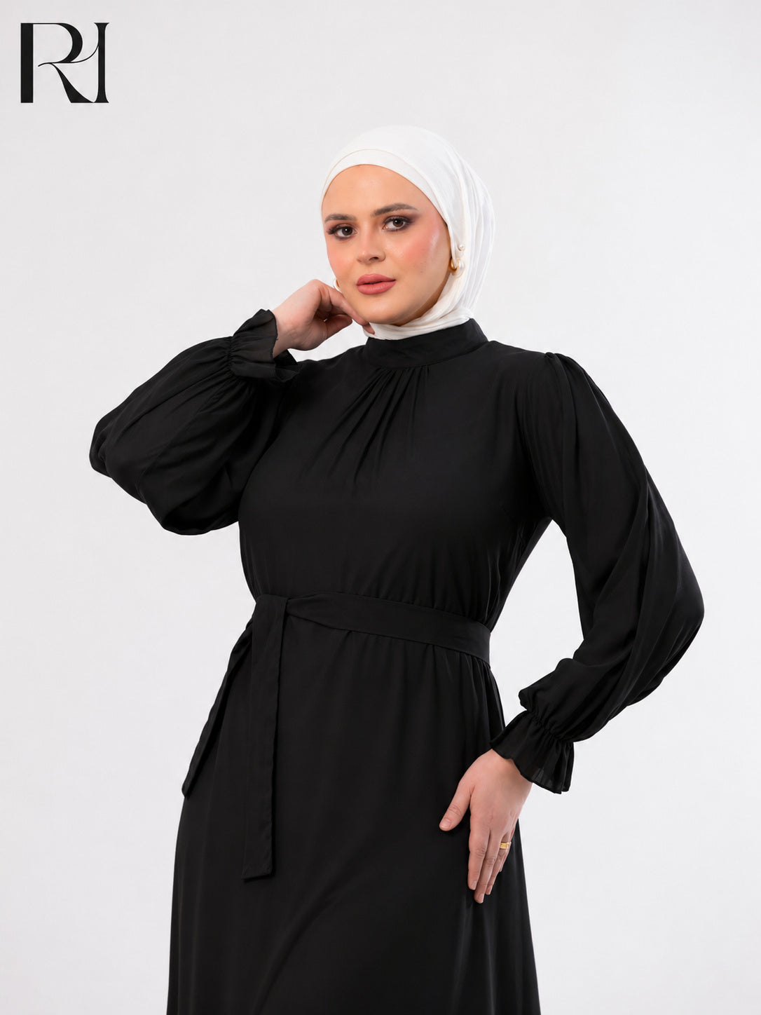 Najma Fresh Chiffon Maxi Dress – Black