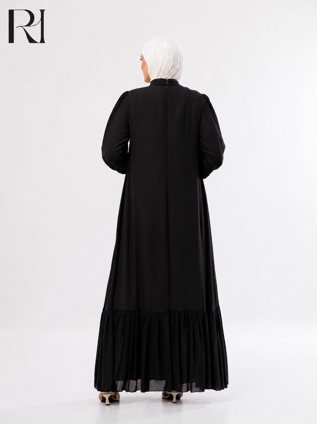 Najma Fresh Chiffon Maxi Dress – Black