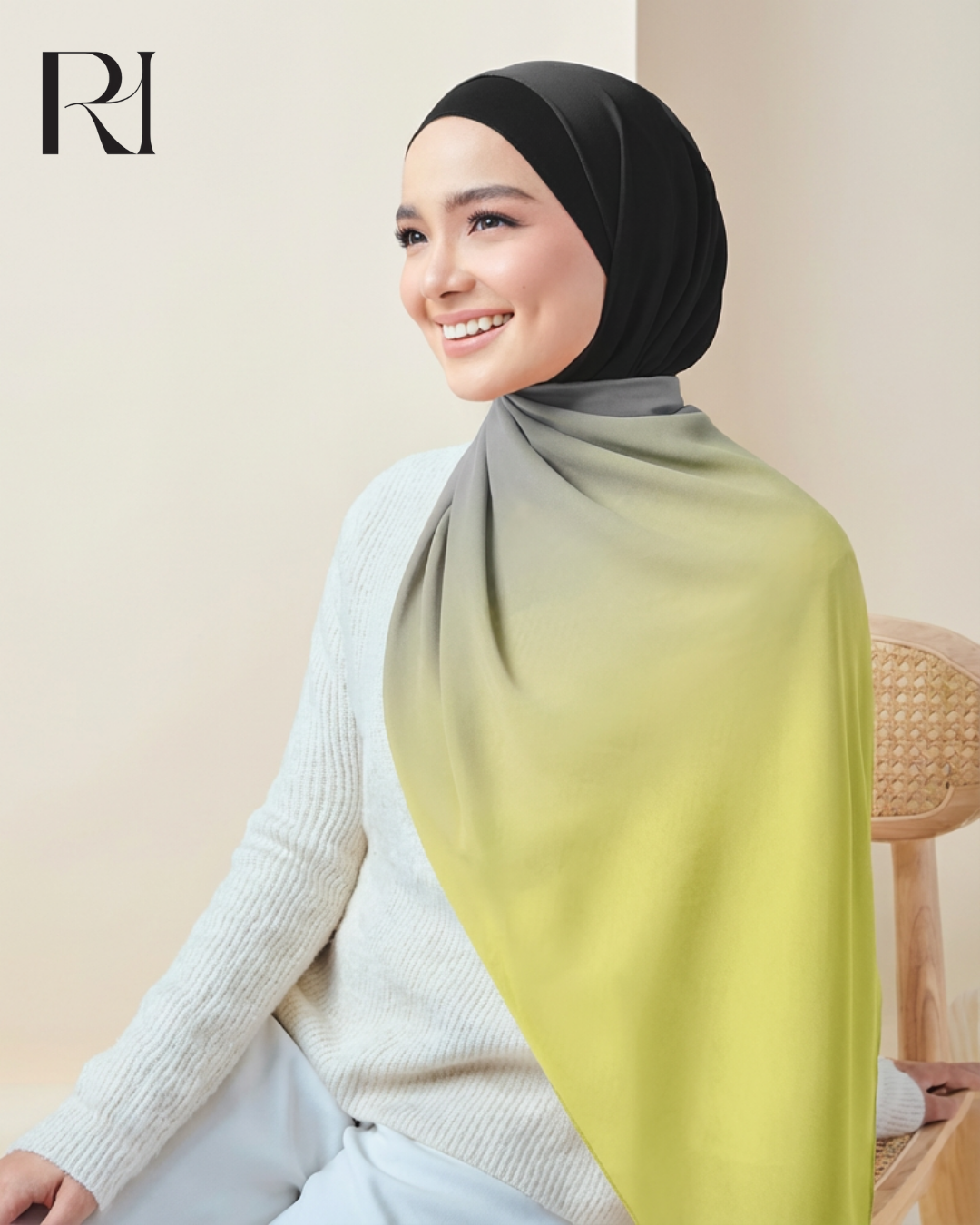 Elegant Chiffon crepe Hijab by Ruehaya Soft Stylish & Lightweight - Ruehaya
