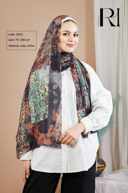 Elegant Crepe Chiffon Hijab by Ruehaya - Ruehaya