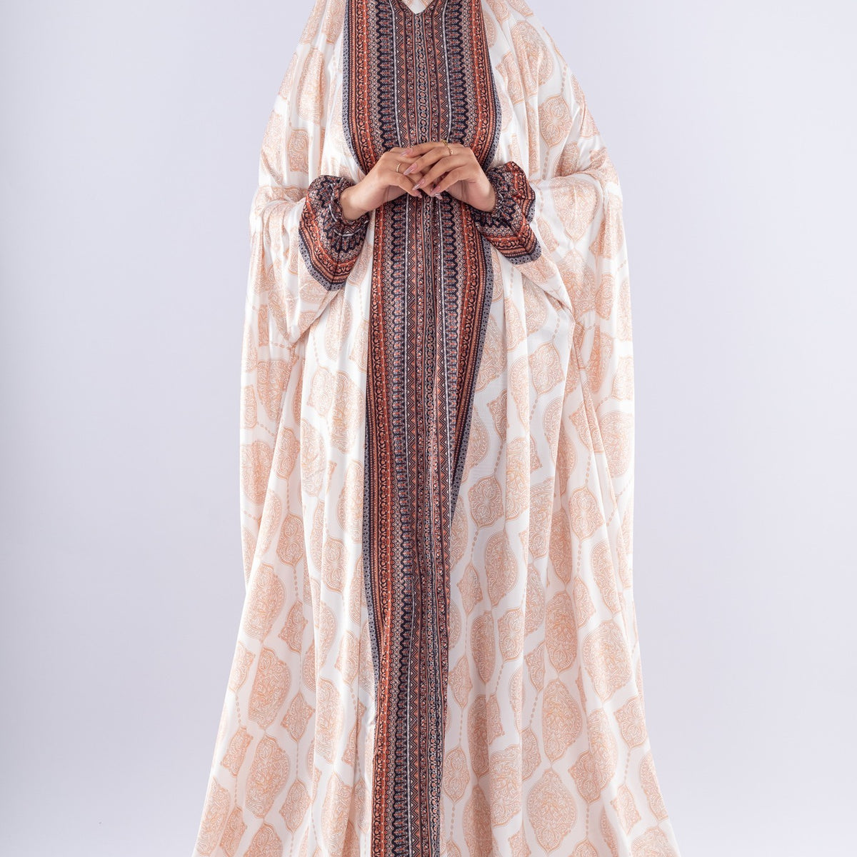 Noor Elegant Blended Satin Prayer Gown - Ivory US 12-18 / Ivory