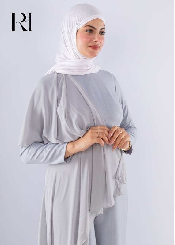 Elegant Wide Leg Jumpsuit with Chiffon Skirt Overlay - Ruehaya