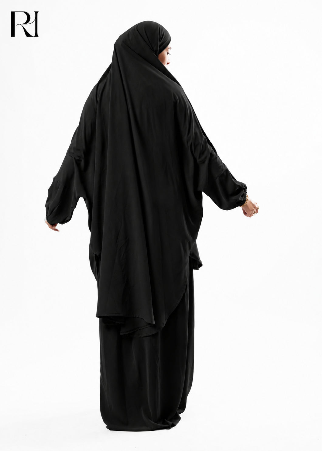 Jannat Lightweight Silk Prayer Set – Black