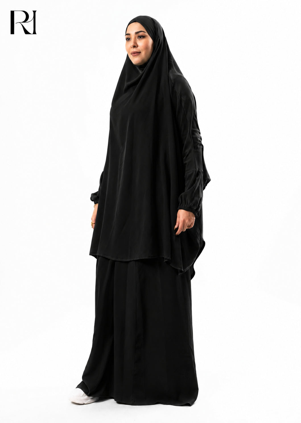 Jannat Lightweight Silk Prayer Set – Black