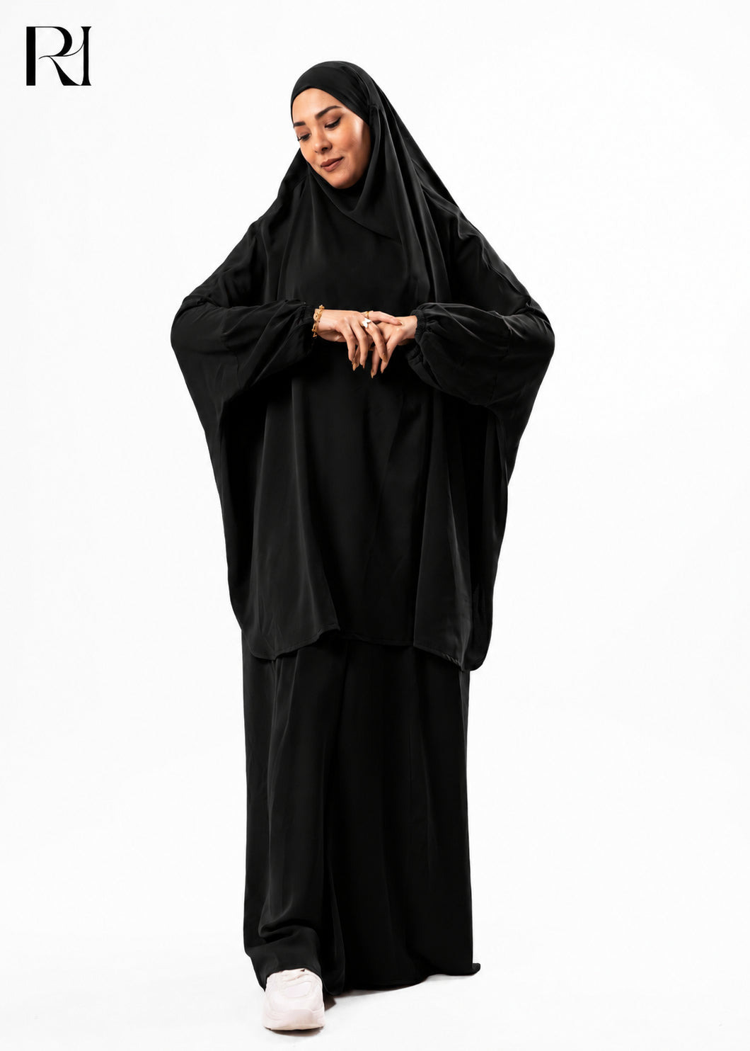 Jannat Lightweight Silk Prayer Set – Black