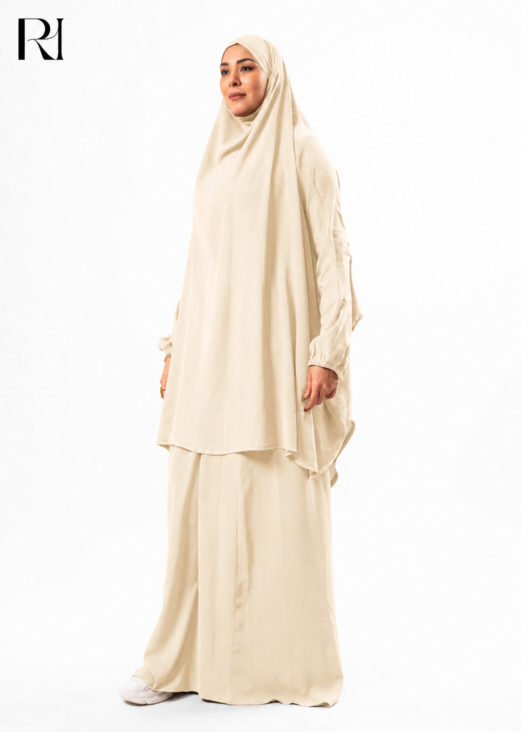 Jannat Lightweight Silk Prayer Set – Beige