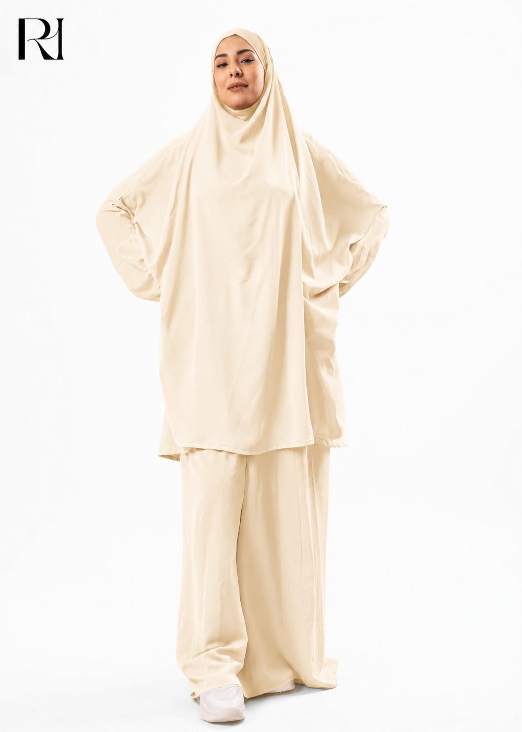 Jannat Lightweight Silk Prayer Set – Beige