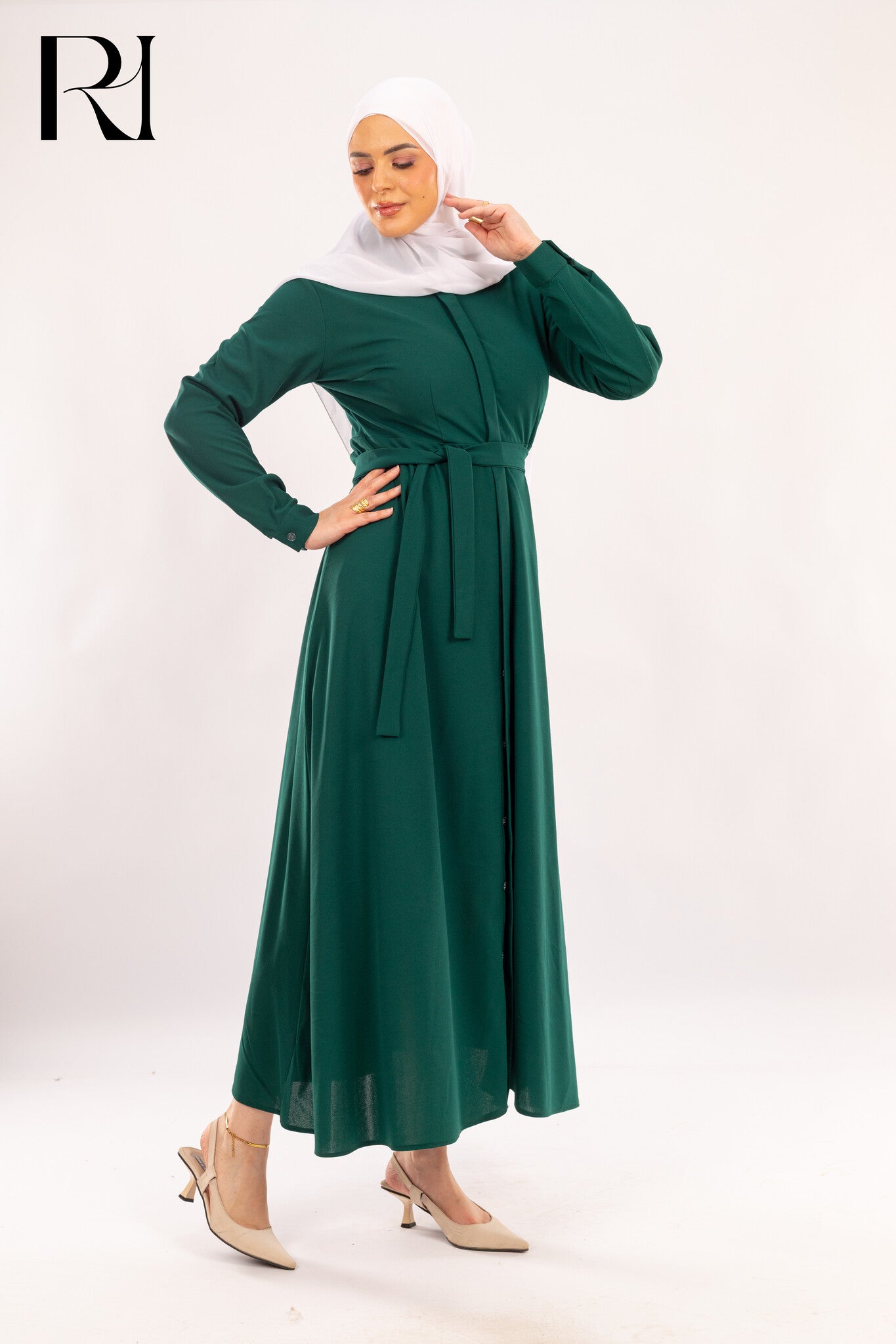 Green Grace Modest Dress - Ruehaya