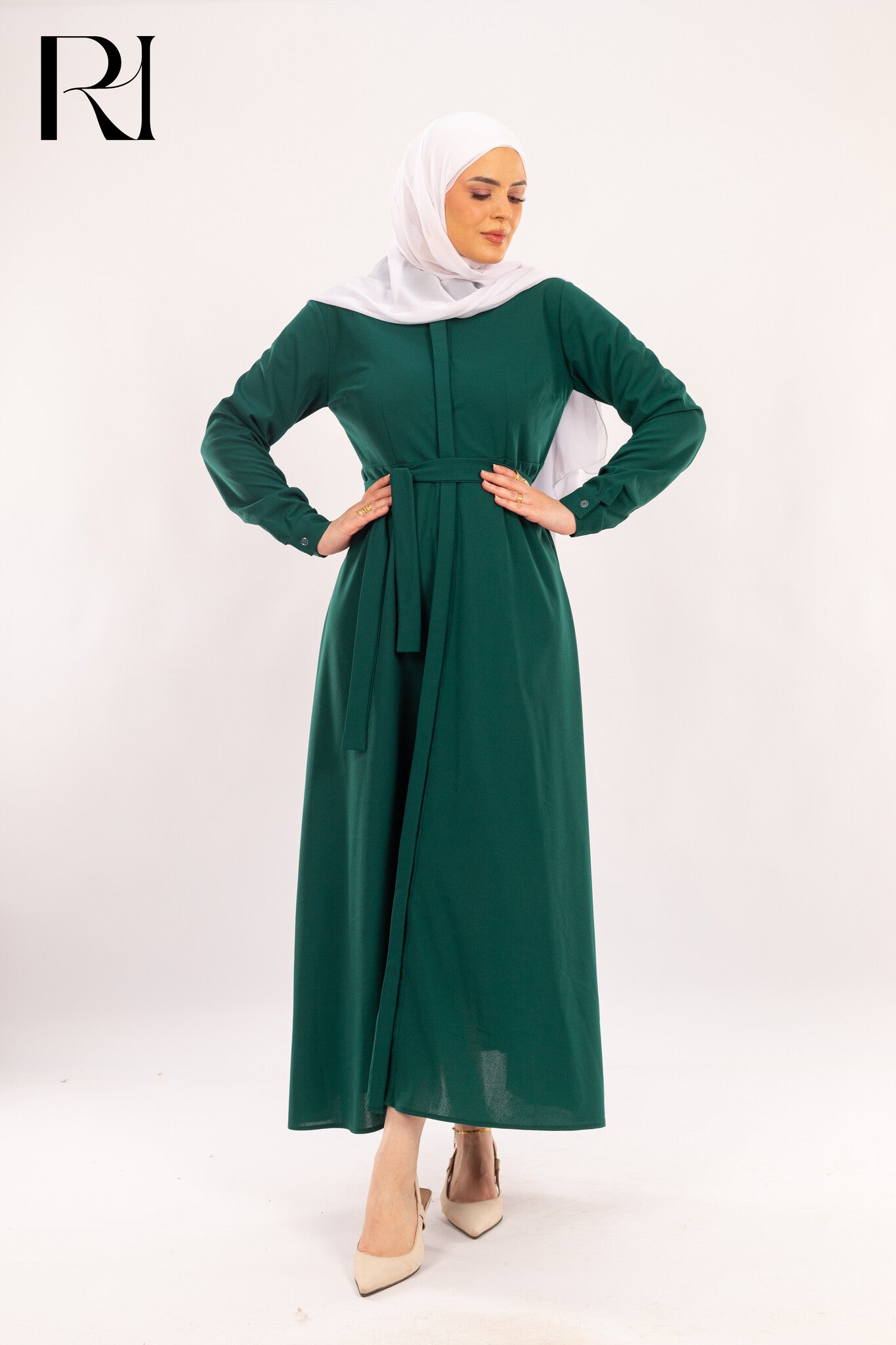 Green Grace Modest Dress - Ruehaya