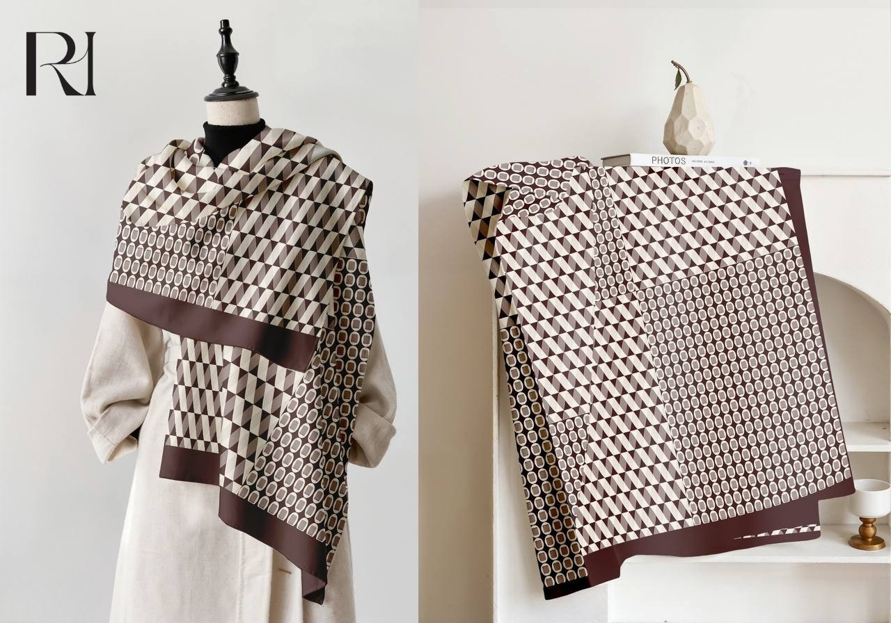 Mocha Mosaic Chiffon Hijab