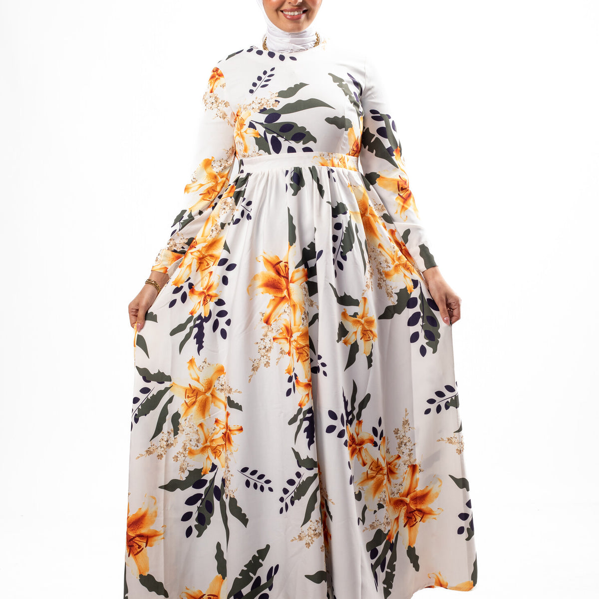 Afraa Bloom Soft Crepe Maxi Dress