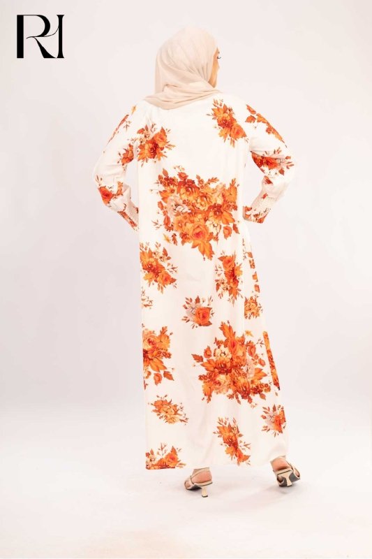 Juliana Sunset Floral Maxi Shirt Dress - Ruehaya