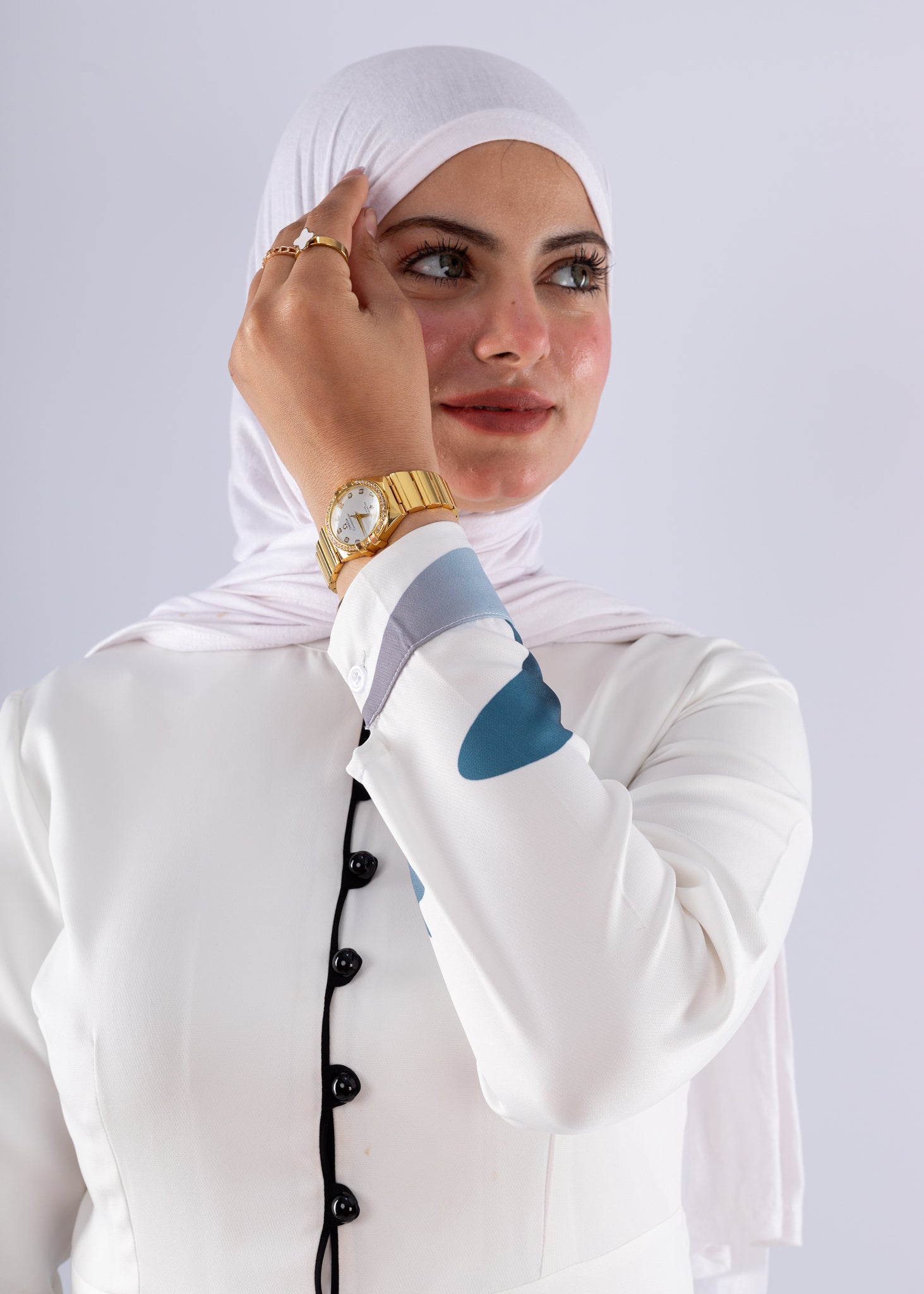 Jumana Blue Wave Abstract Crepe Maxi Dress - Ruehaya