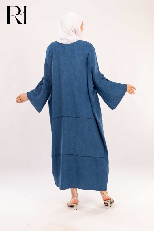 Maya Denim Blue Two - Piece Modest Dress Set - Ruehaya