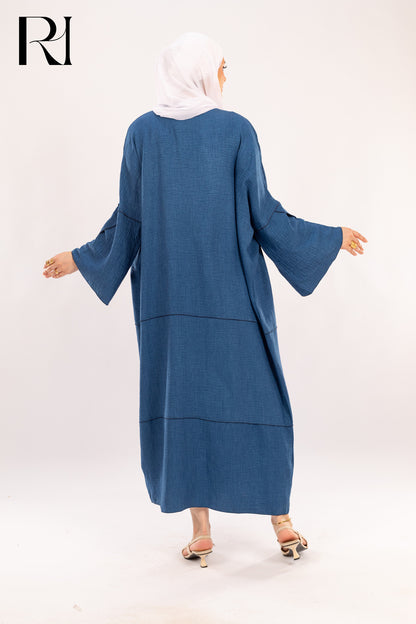 Maya Denim Blue Two - Piece Modest Dress Set - Ruehaya