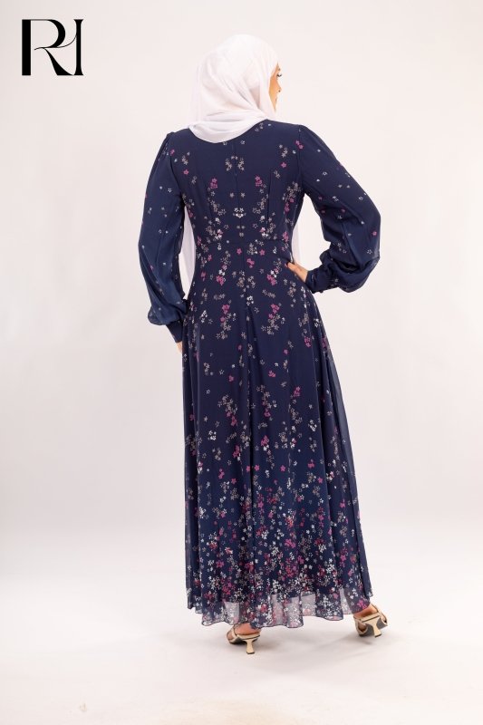 Midnight Blossom Elegant Maxi Dress - Ruehaya
