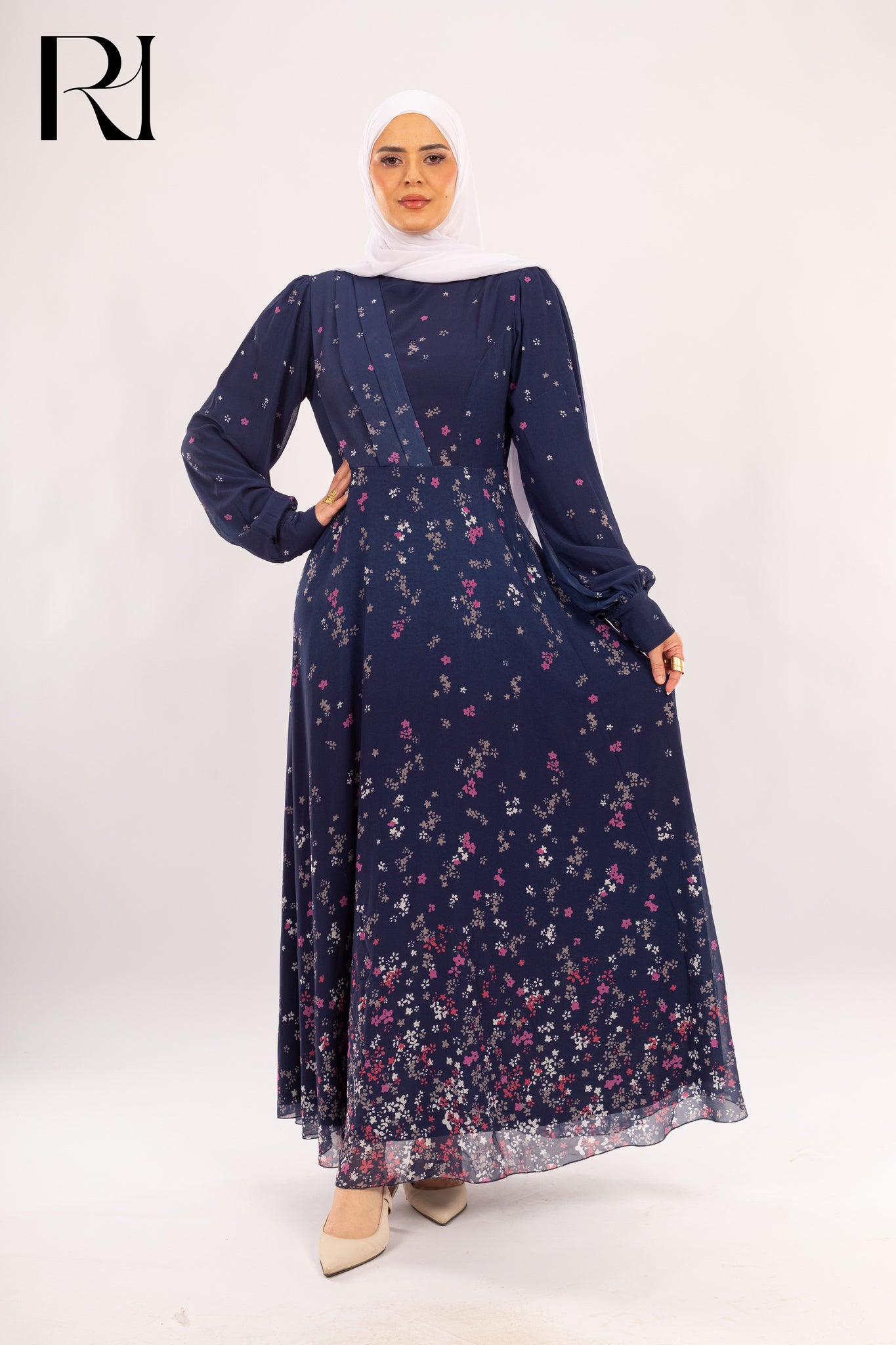 Midnight Blossom Elegant Maxi Dress - Ruehaya