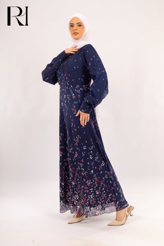 Midnight Blossom Elegant Maxi Dress - Ruehaya