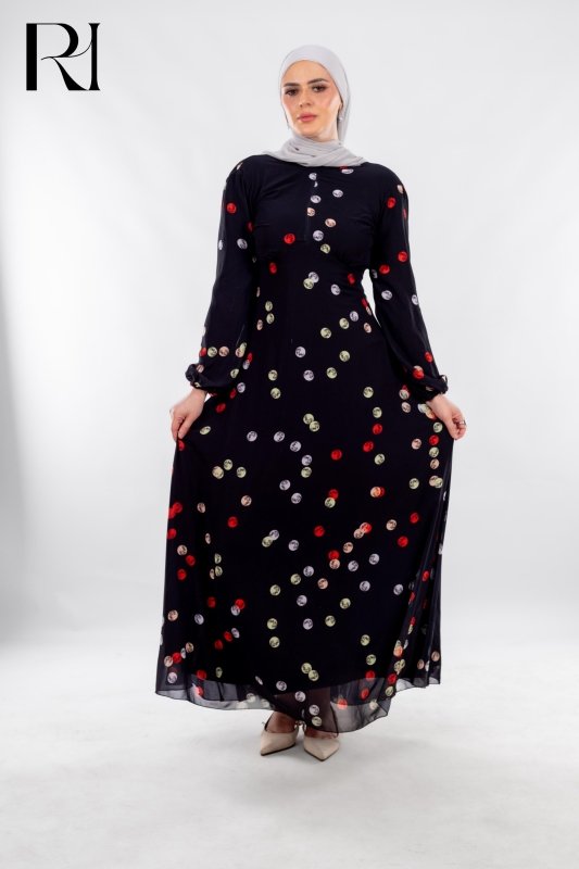 Midnight Confetti Playful Elegance in Motion - Ruehaya