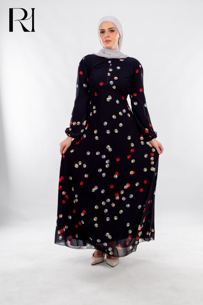 Midnight Confetti Playful Elegance in Motion - Ruehaya
