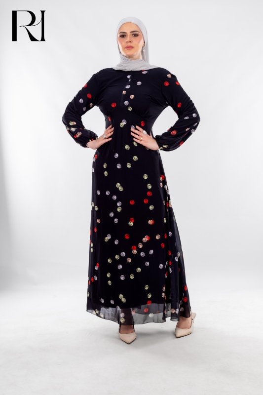 Midnight Confetti Playful Elegance in Motion - Ruehaya