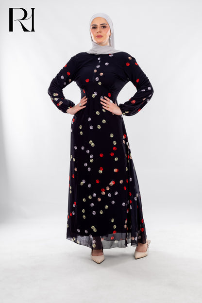 Midnight Confetti Playful Elegance in Motion - Ruehaya