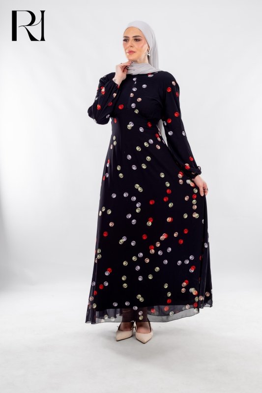 Midnight Confetti Playful Elegance in Motion - Ruehaya