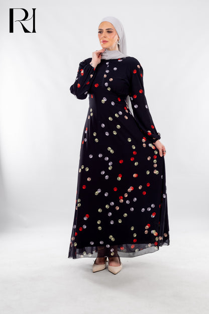 Midnight Confetti Playful Elegance in Motion - Ruehaya