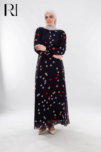 Midnight Confetti Playful Elegance in Motion - Ruehaya