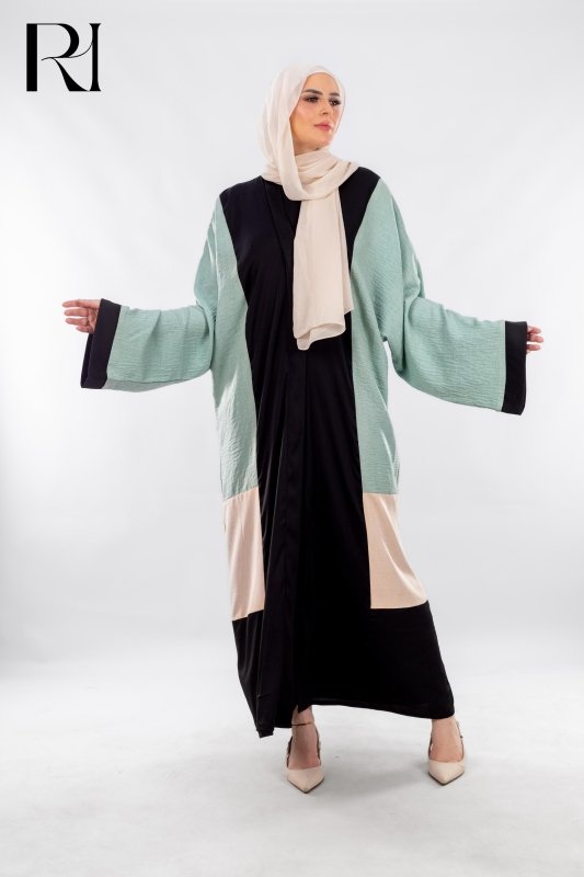 Mint Edge, Modern Lines in a Calm, Colorblocked Flow - Ruehaya