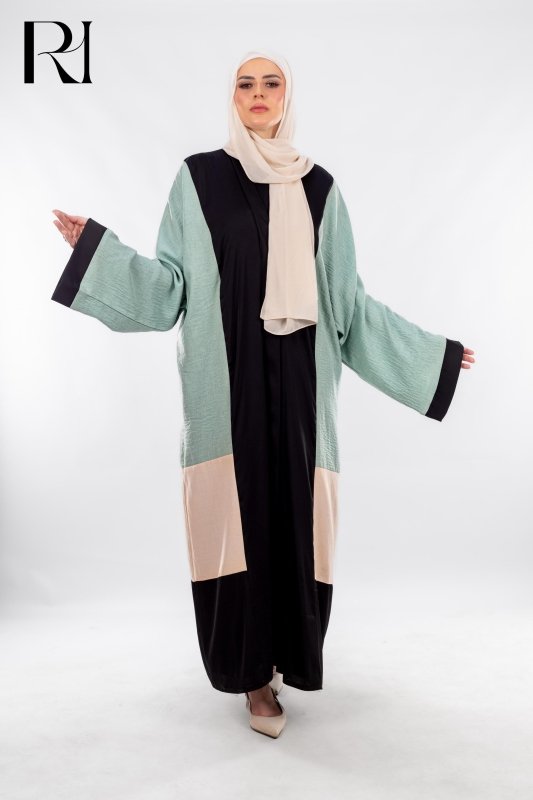 Mint Edge, Modern Lines in a Calm, Colorblocked Flow - Ruehaya