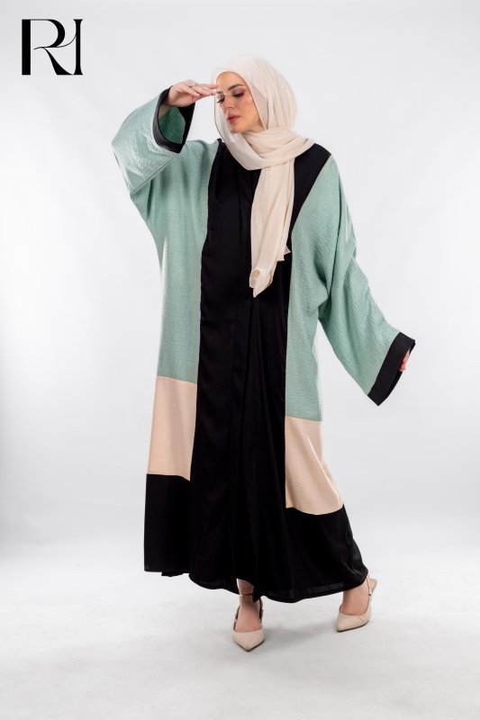 Mint Edge, Modern Lines in a Calm, Colorblocked Flow - Ruehaya