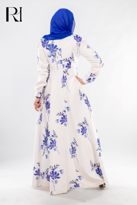 Modest White Maxi Dress by Rue Haya - Ruehaya