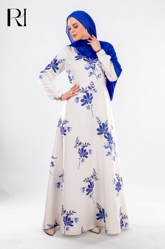 Modest White Maxi Dress by Rue Haya - Ruehaya
