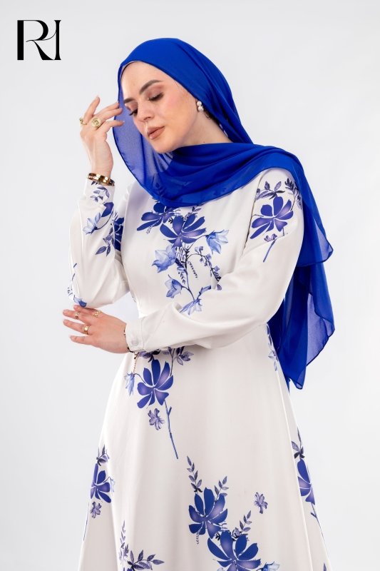 Modest White Maxi Dress by Rue Haya - Ruehaya